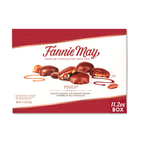 Fannie May Pixies milk chocolate 11.2 oz box with caramel and pecans for gifting