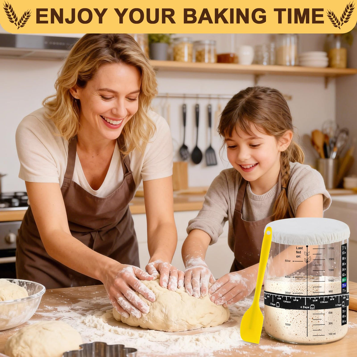 Gift-ready sourdough starter kit for bakers