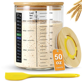 Fans-One sourdough starter jar with timer lid for precise fermentation tracking