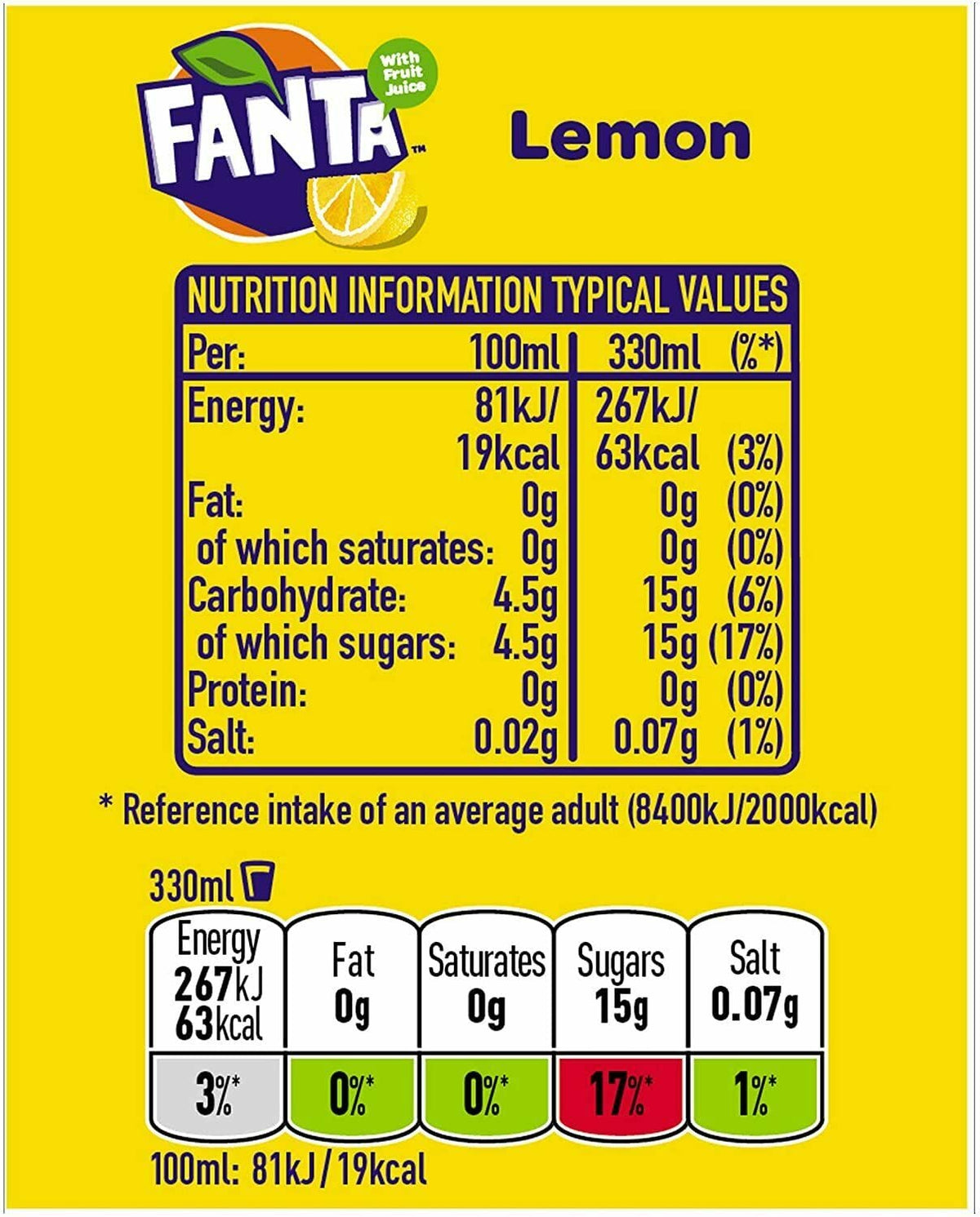 Fanta Lemon can pour into a glass for sparkling refreshment and aroma