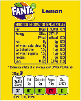 Fanta Lemon can pour into a glass for sparkling refreshment and aroma