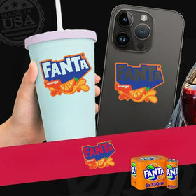 Fanta Orange close-up showing vibrant color and light bubbles.