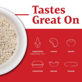 Farm Dust Seasoning on grilled chicken crust adds savory notes.