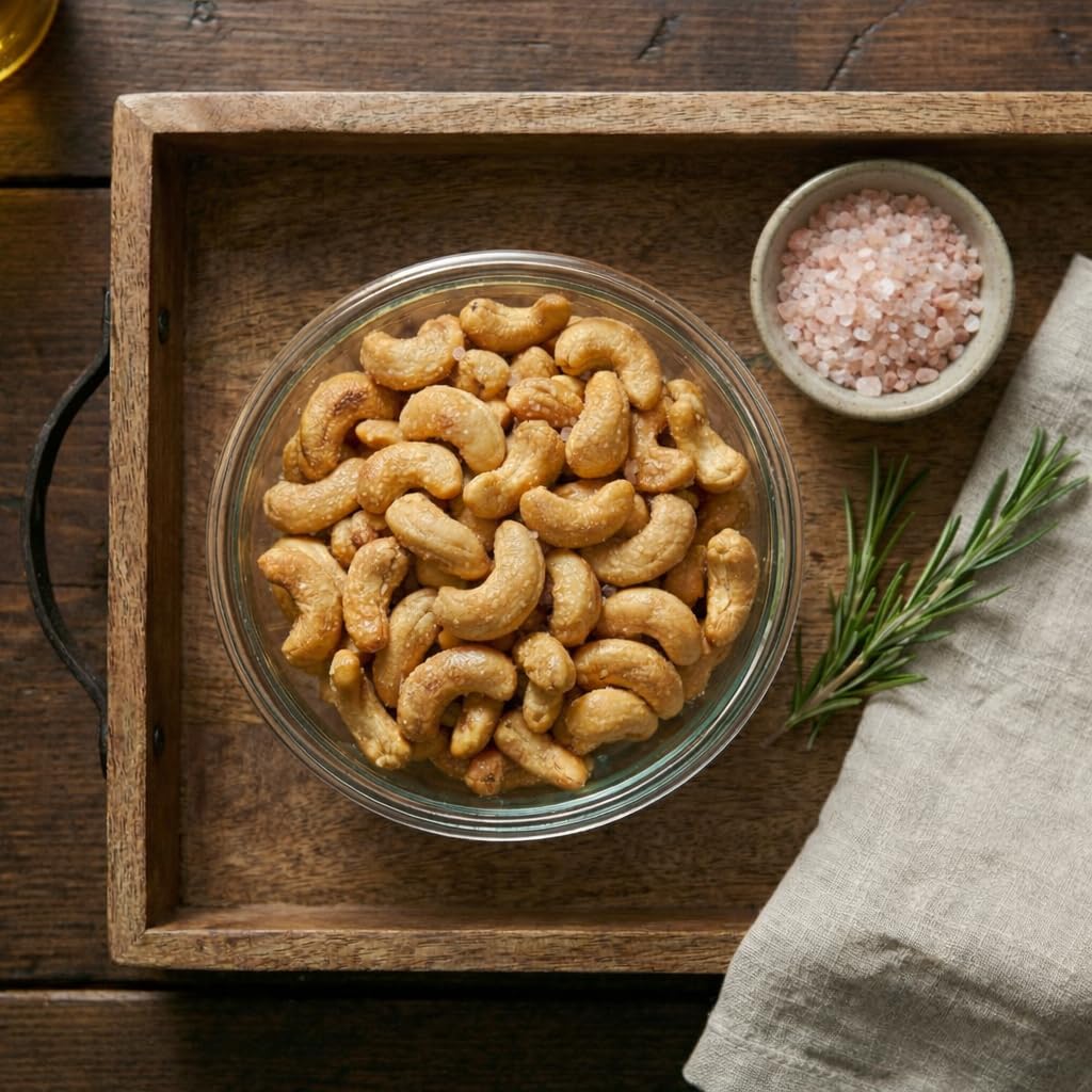 Farm Fresh Nuts cashews ready for a quick, savory snack.