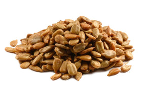 Farm Fresh Nuts pink Himalayan salt detail on seasoned seeds, a flavorful snack option
