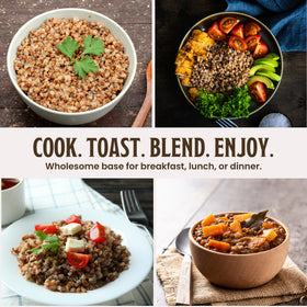 Buckwheat groats in a grain bowl add hearty bite and nutty flavor