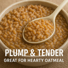 Farmer Bob's hulled oats groats with clean open-shell texture