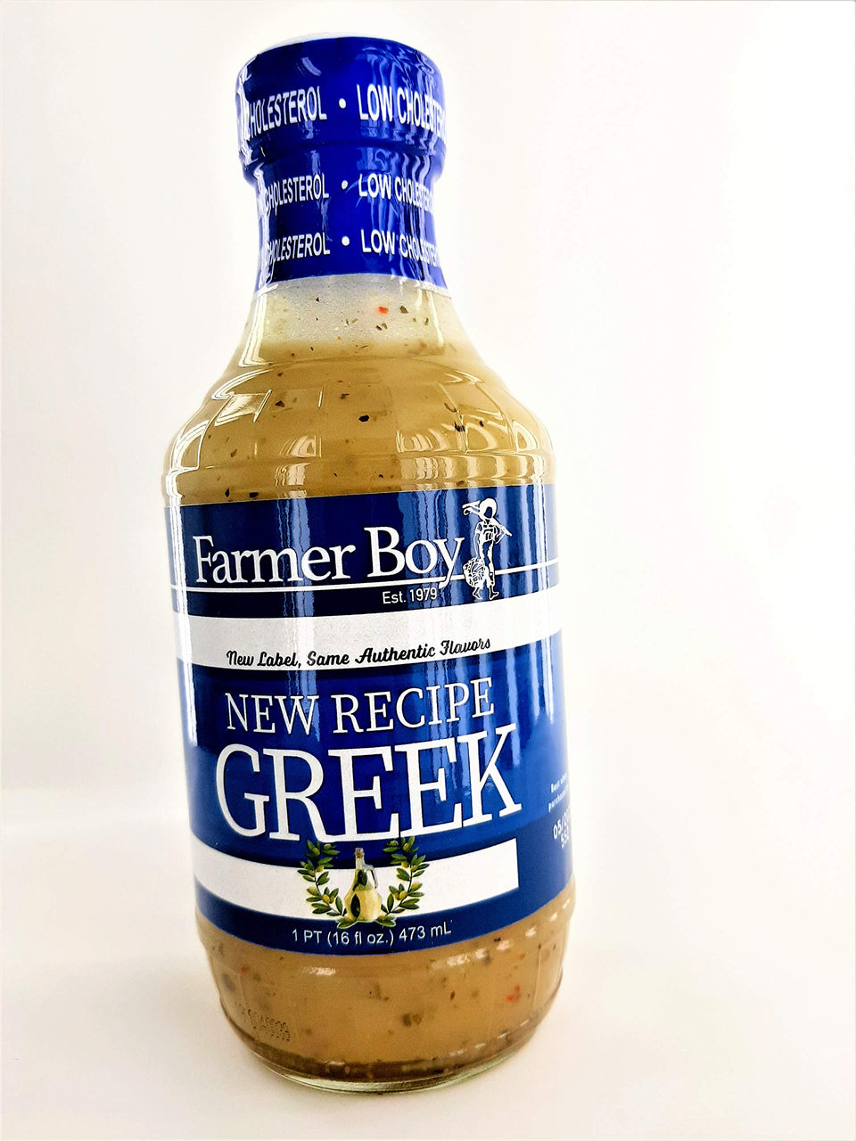 Farmer Boy Original Greek Dressing bottle pour elevates salads