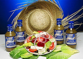 Farmer Boy Greek Lite Dressing label close-up with all-natural ingredients