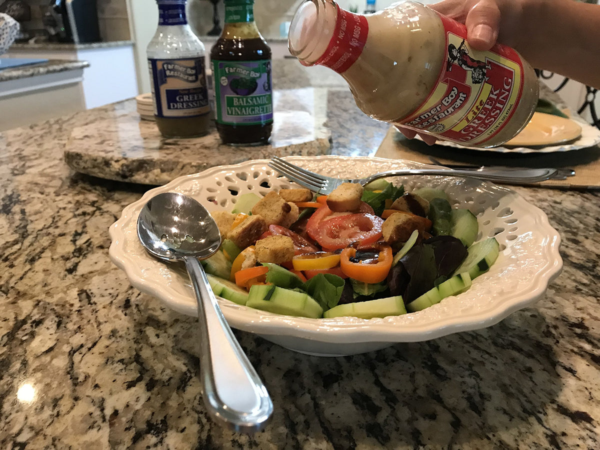 Farmer Boy Greek Lite Dressing used as a marinade for beef