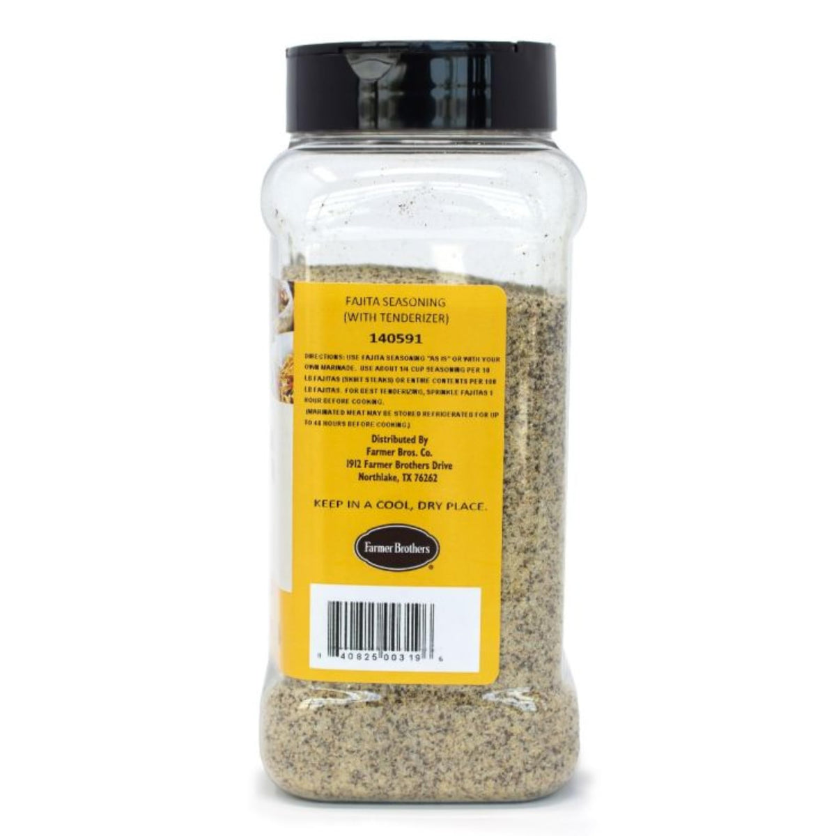 Label closeup highlights ingredients and tenderizer for juicier results