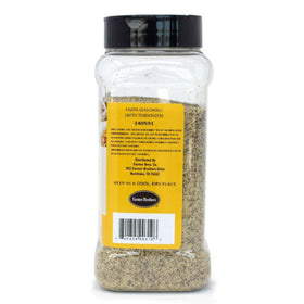 Label closeup highlights ingredients and tenderizer for juicier results