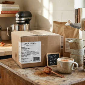 Farmer Brothers Spice Chai powder ready for chai dispensers and high-volume stations
