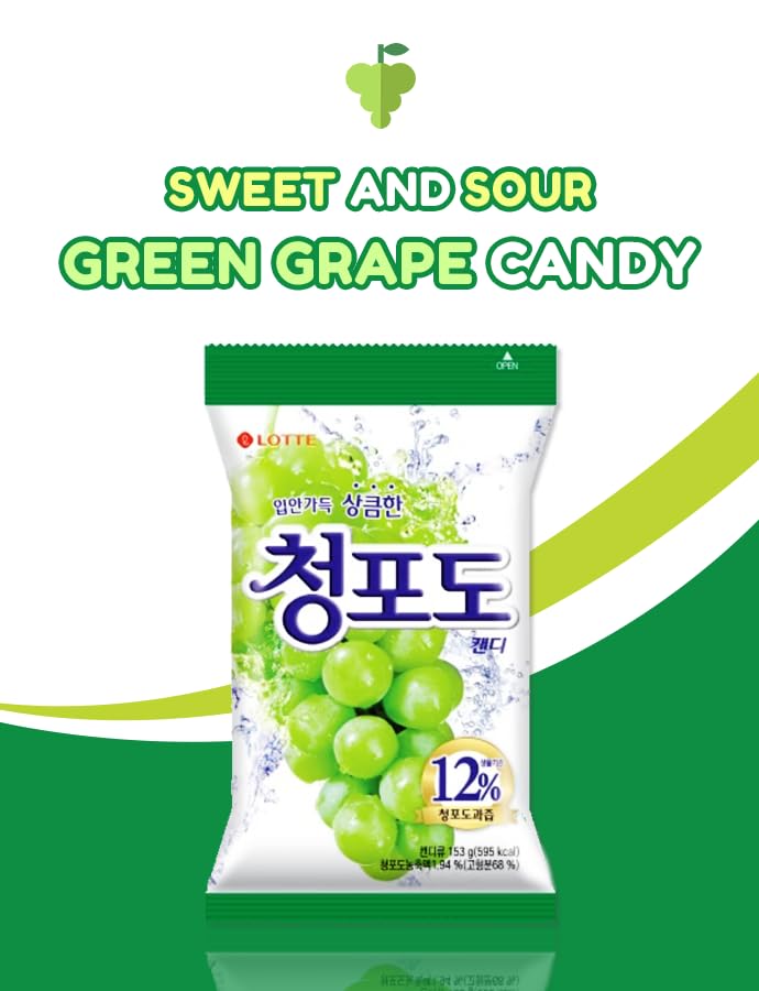 FARMER QUEEN Green Grape Candy back view with resealable packaging