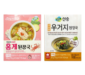 Farmer Queen Korean cabbage and red crab soup block in a compact camping kit.