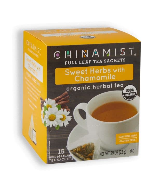 Farmer Brothers China Mist organic herbal tea box for a relaxing caffeine-free moment.