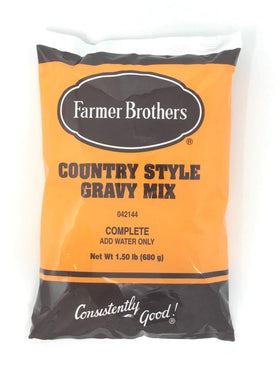 Farmer Brothers instant country gravy mix pack for quick meal prep and consistency