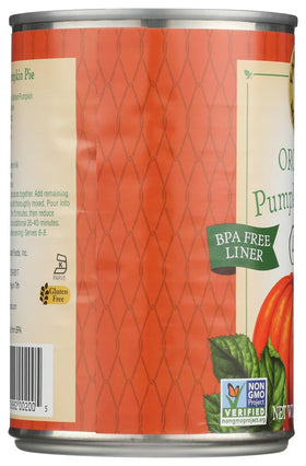 FARMER'S MARKET organic canned pumpkin can front, ready for quick meal prep