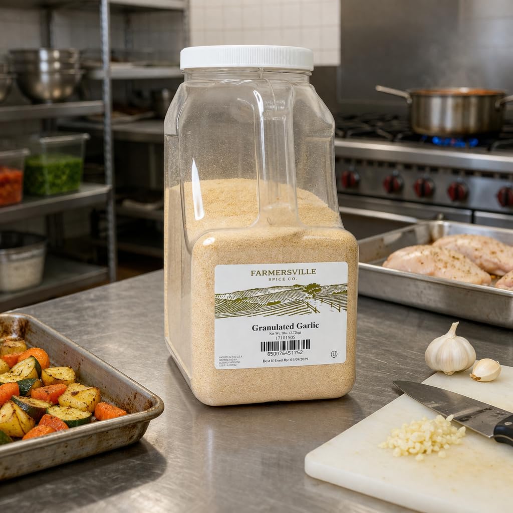 Farmersville Spice Co garlic for restaurant-grade flavor in sauces.