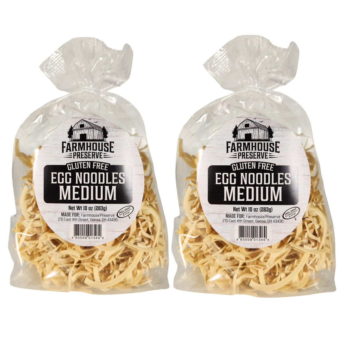 Farmhouse Preserve gluten free egg noodles pack front for gluten free family meals