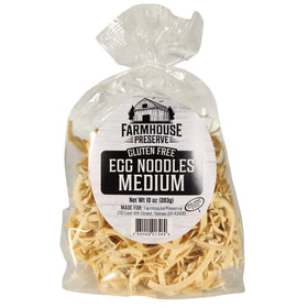 Farmhouse Preserve gluten-free noodles in a bowl, ideal for hearty soups.