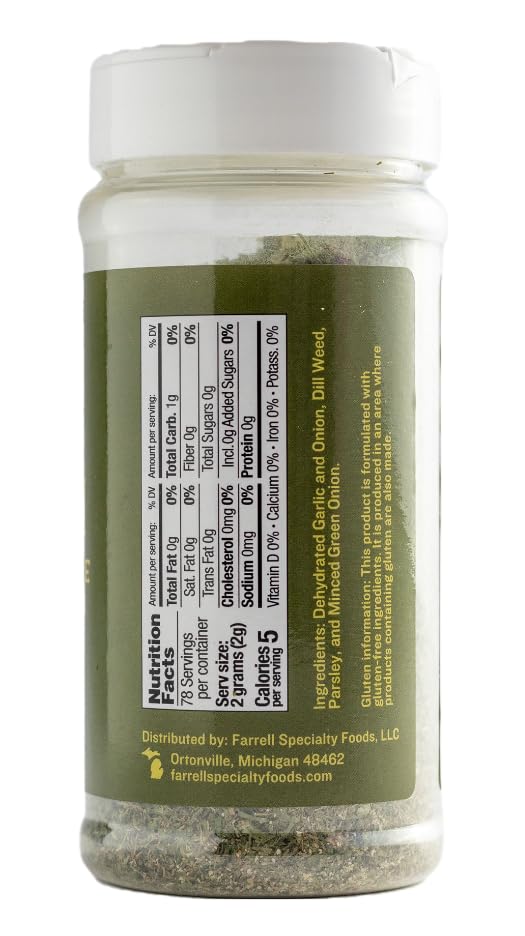 Closeup of Farrell Dairy Free Ranch Mix ingredients for vegan dishes
