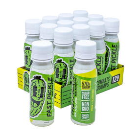 Fast Pickle Juice Shots bottle in hand shows on-the-go hydration