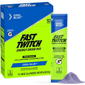 Fast Twitch Cool Blue energy packet for on-the-go hydration during workouts