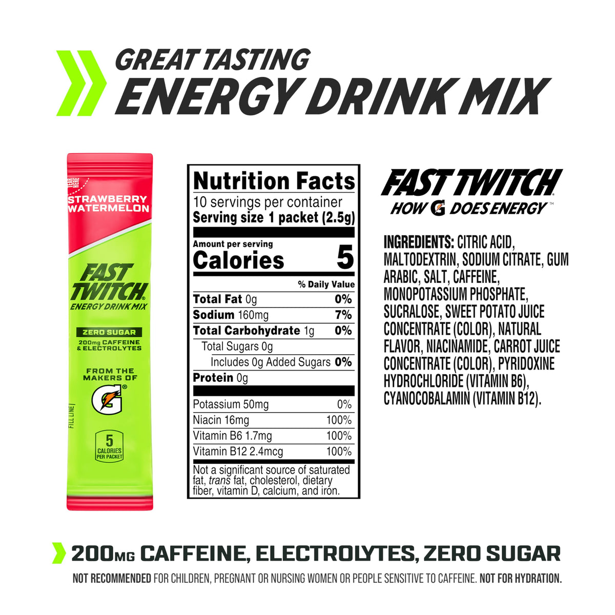 Fast Twitch Strawberry Watermelon packet for flavorful energy before workouts.