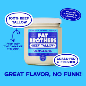 Fat Brothers tallow jar with spoon scoop for easy measuring