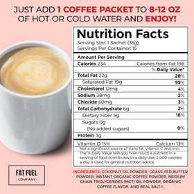 FAT FUEL Keto Coffee creamy foam demonstrates rich texture for a comforting sip.