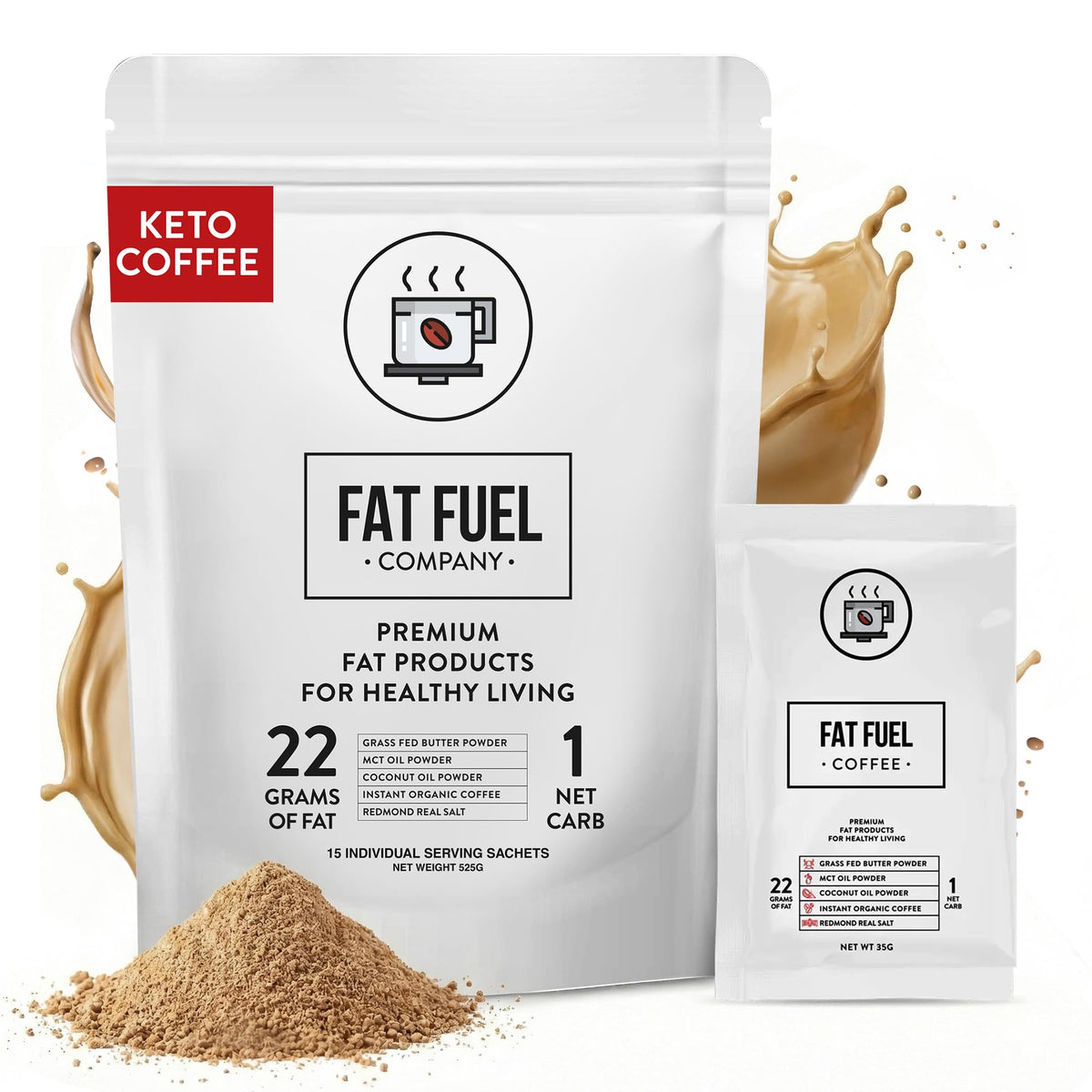 The Fat Fuel Company FAT FUEL Keto Coffee iced-coffee-serve offers refreshment anytime.
