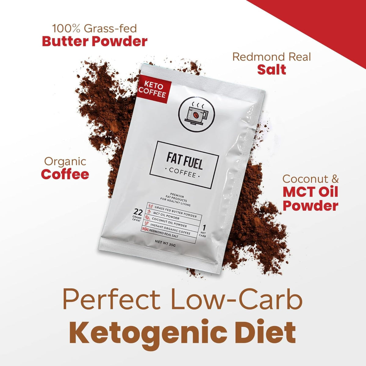 The Fat Fuel Company FAT FUEL Keto Coffee redmond-salt crystal provides savory depth.