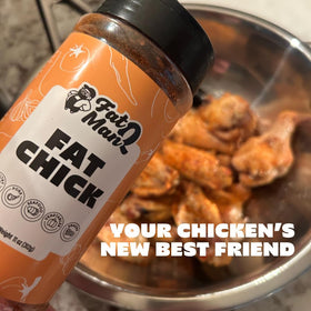 Fat Man Q Fat Chick oven-roast chicken using clean ingredients.