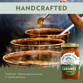 Vermont small-batch Fat Toad Farm caramel production scene.