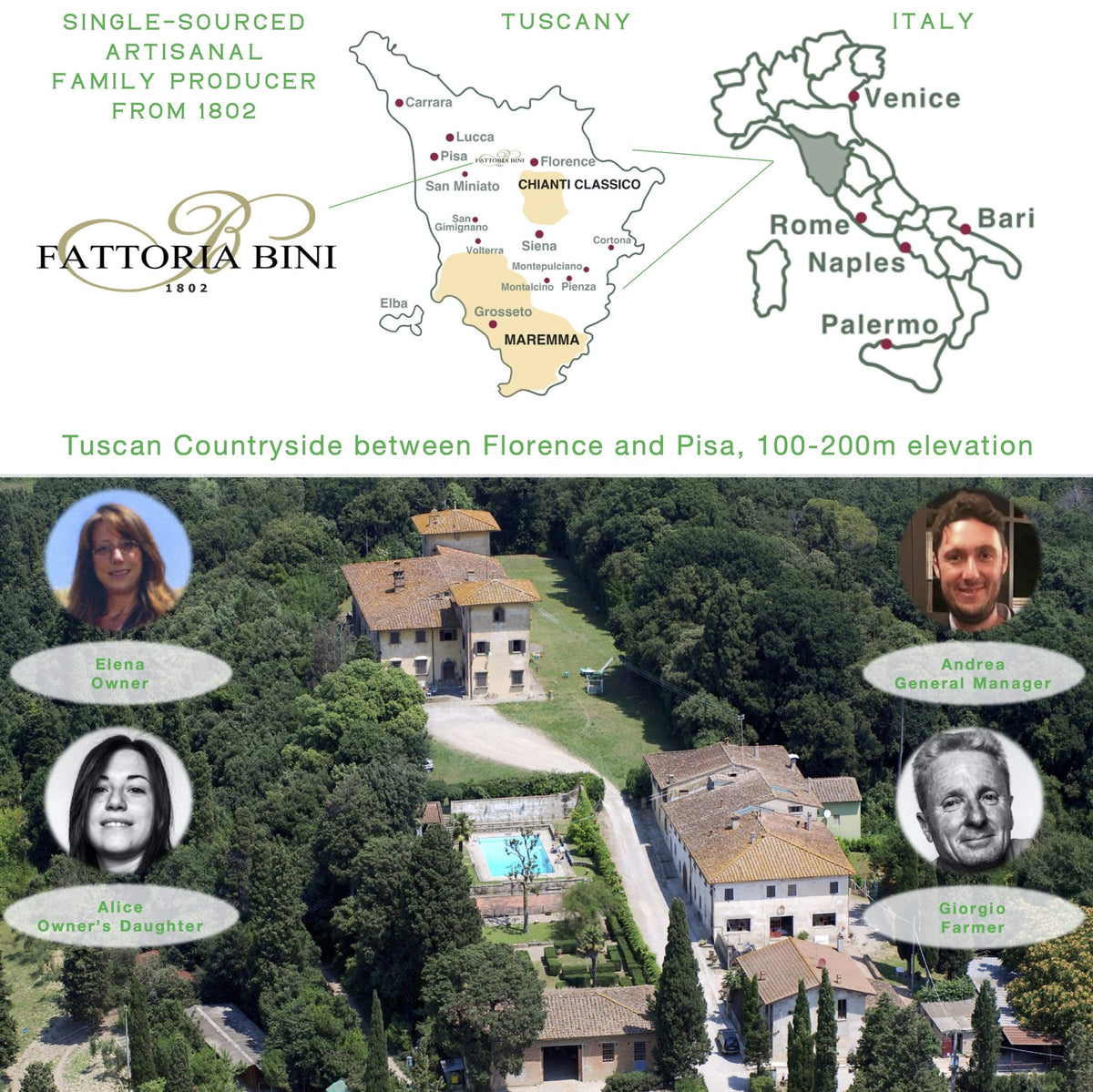 Fattoria Bini 2025 Gold Award EVOO pack signals Tuscan origin and quality.