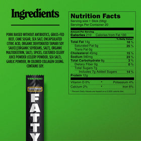 Fatty Meat Sticks Garlic Pepper-07, bold seasoning for flavorful snacking.