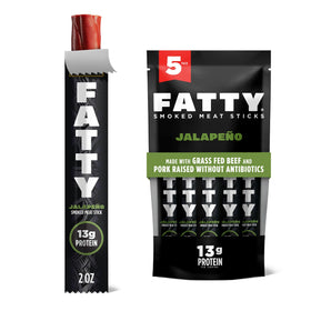 Fatty Meat Sticks Jalapeno pack of five for on-the-go protein