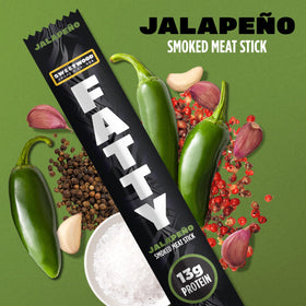 FATTY Meat Sticks sea salt and pepper seasoning detail highlights taste.