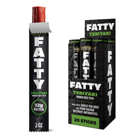 Fatty Meat Sticks Teriyaki Pack-20 on-the-go protein snack for active days.
