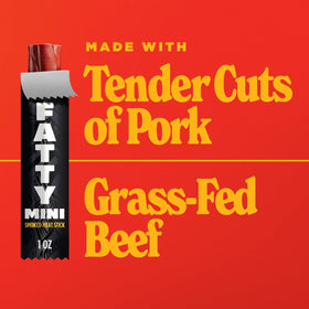 FATTY Mini Meat Sticks on-the-go lifestyle shot.