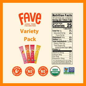 Fave Mix Inc 16-stick pouch shown for easy on-the-go flavor variety