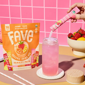 Fave Mix Inc stick dissolving in water to create a smooth, flavorful beverage