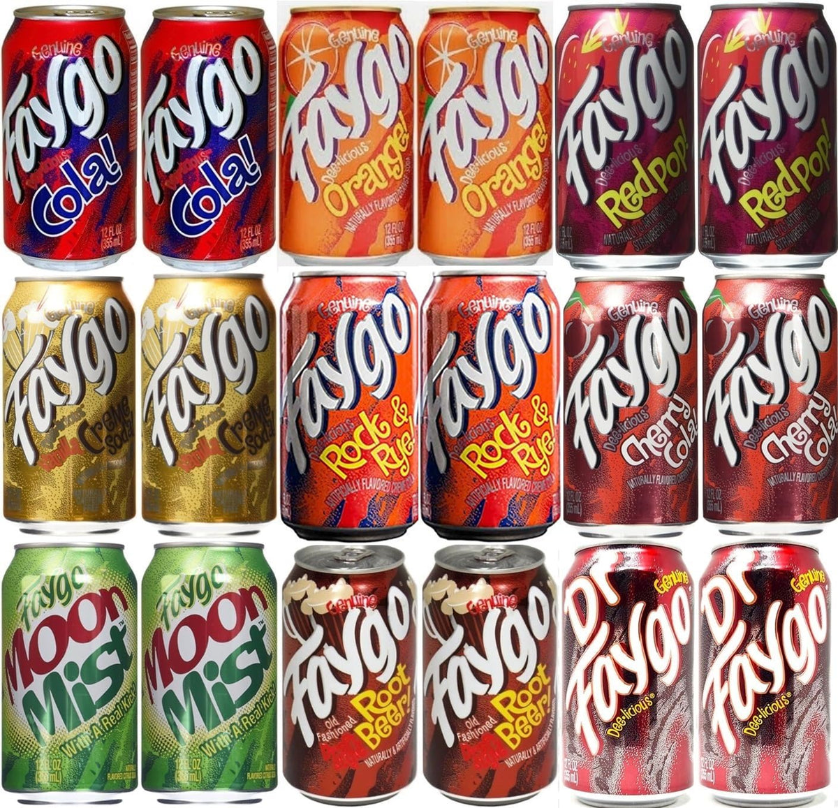 Faygo variety 18-pack 12oz cans ready for office fridge restock and flavor variety