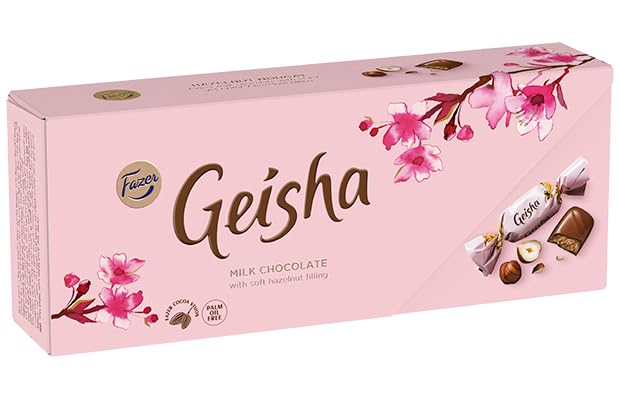 Fazer Geisha hazelnut praline milk chocolate box, ideal gift and sharing treat