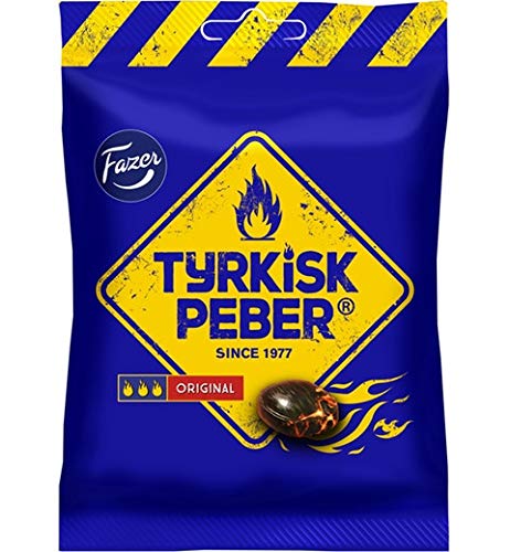 Fazer The Original Tyrkisk Peber bag: authentic Finnish salty licorice for party sharing