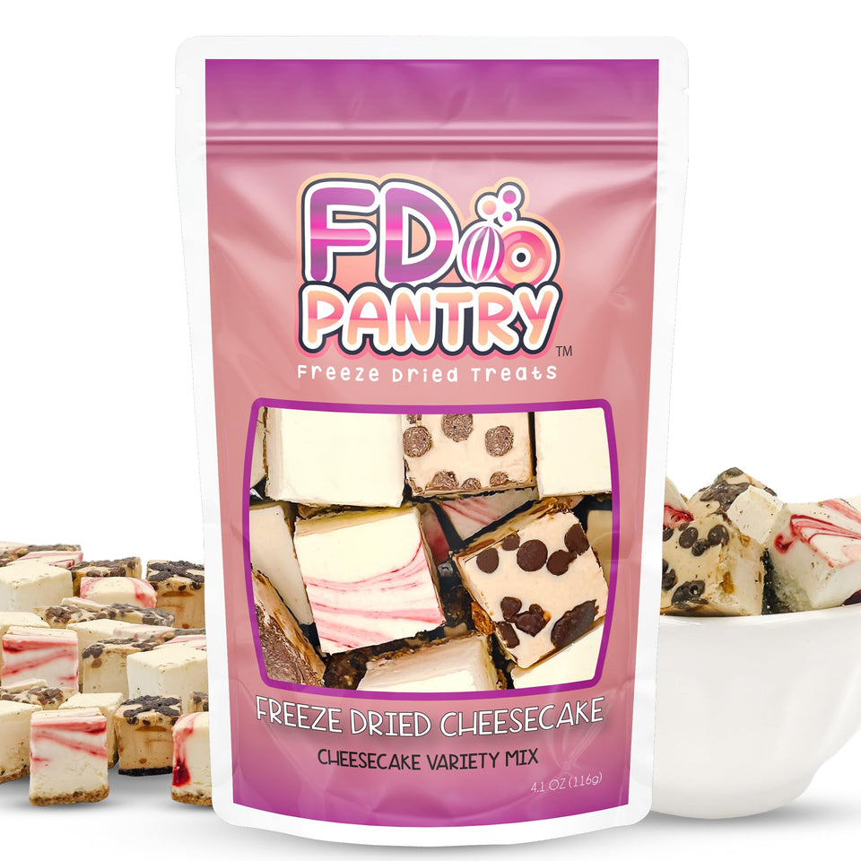 FD Pantry caramel cheesecake bites show a crunchy New York style snack