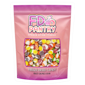 FD Pantry Fruit Crunch Sour Freeze Dried Candy bag front for on-the-go snacking.