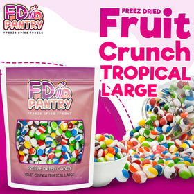 FD Pantry Fruit Crunch Tropical Freeze-Dried Candy flavor variety displayed together.
