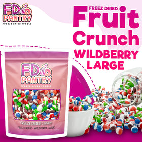 FD Pantry Wildberry freeze-dried candy close-up shows crisp, light crunch
